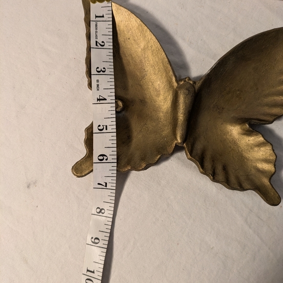 Brass/gold tone metal butterflies trinket dishes or wall decor - Picture 3 of 7